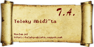 Teleky Abiáta névjegykártya